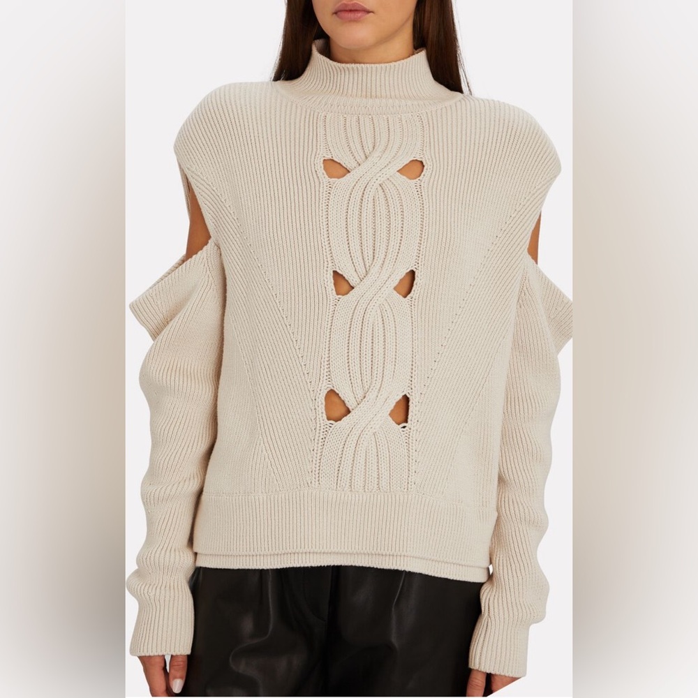 Jonathan Simkhai Porter Cold-Shoulder Turtleneck Sweater
